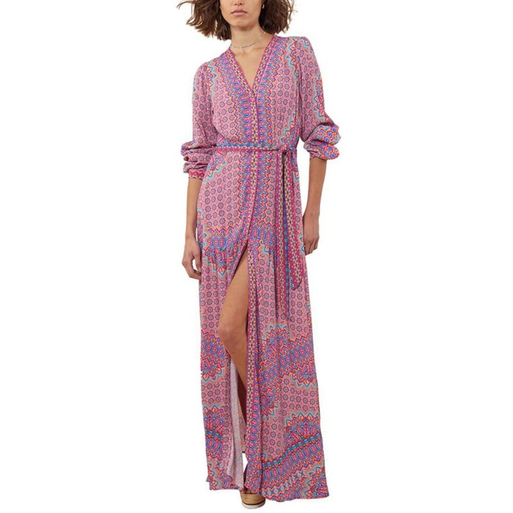 Hale Bob Pink and Blue Maxi Dress